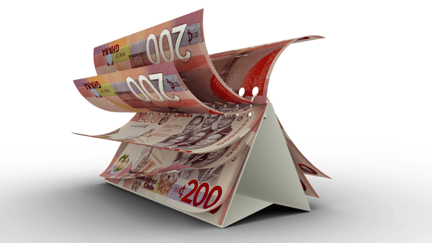 Calendar made of Ghanaian cedi  notes isolated on transparent background. Money calendar. spending concept. 3d rendering png