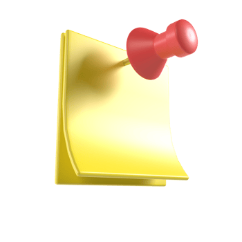 sticky note 3d illustration rendering png