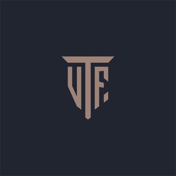 VF initial logo monogram with pillar icon design vector
