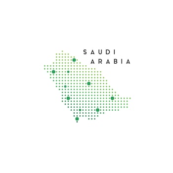 Saudi Arabia map logo design Template Using dotted  Concept vector