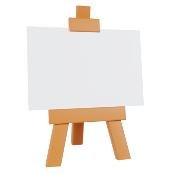 3D Canvas Easel Painting Illustration Premium PNG