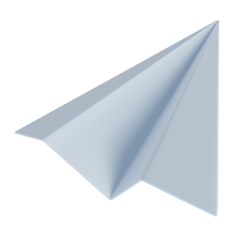 3D Bluish White Paper Plane Illustration Premium PNG
