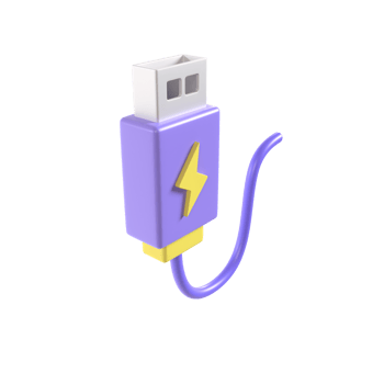 usb cable 3d illustration rendering png