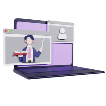 3D Online Learning Illustration Premium PNG