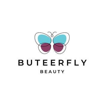 butterfly logo vector line art icon design illustration