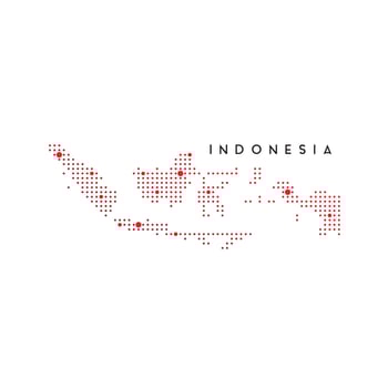 Indonesia map logo design Template Using dotted  Concept vector