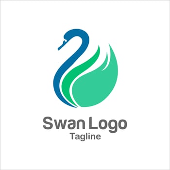 abstract swan logo vector template