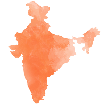 India map water color illustration styles isolated on white background. png