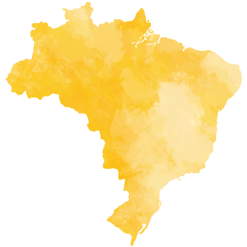 Brazil map water color illustration styles isolated on white background. png
