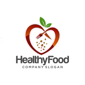 healthy food logo template vector