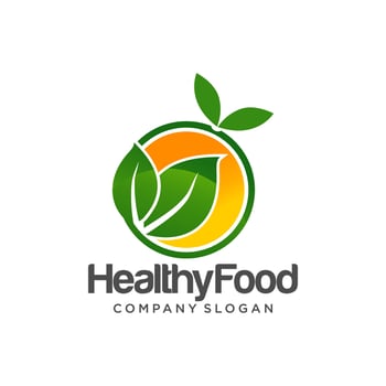 healthy food logo template vector