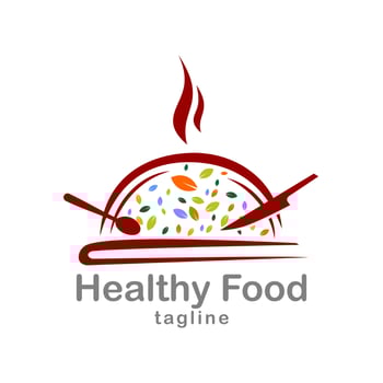 healthy food logo template vector