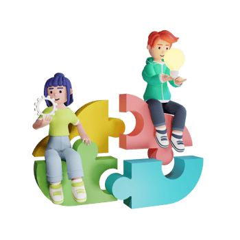 Problem solving thinking and teamwork collaboration 3d high quality render illustration png