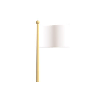 white flag 3d illustration rendering png