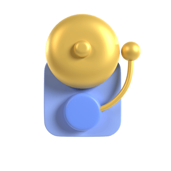 school bell 3d illustration rendering png