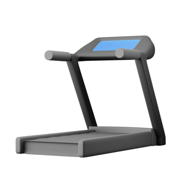 running treadmill machine gym equipment 3d icon illustration png