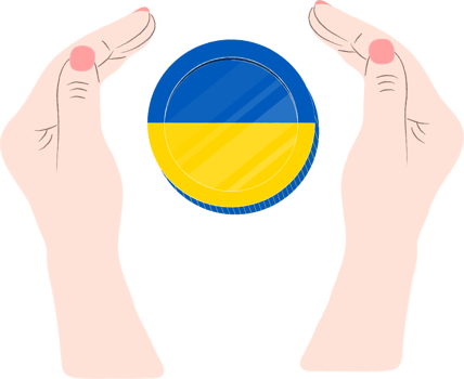Ukrainian hryvnia hand drawn flag, Ukrainian flag hand drawn flag png