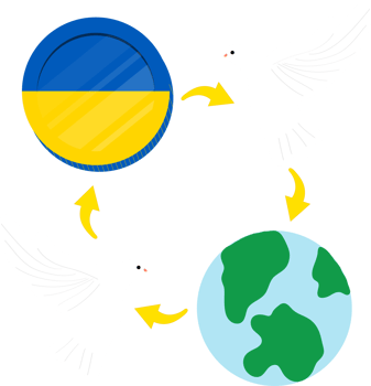 Ukrainian hryvnia hand drawn flag, Ukrainian flag hand drawn flag png
