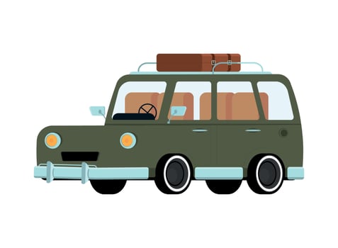 road trip, car transport vector