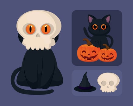 halloween party cat vector