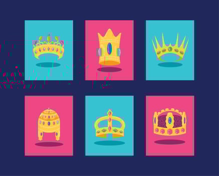 set crowns luxury vector