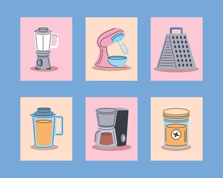 icons set kitchen vector