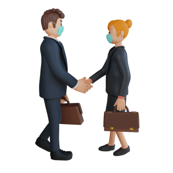 Businessman and businesswoman character illustration 3d rendering png