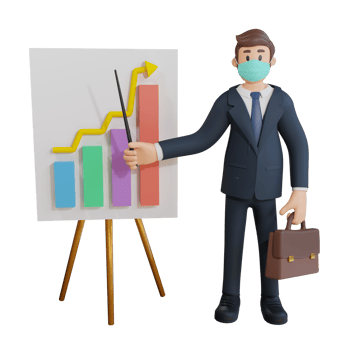 Business character illustration 3d rendering png