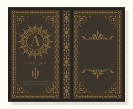 Ornamental book cover design vector