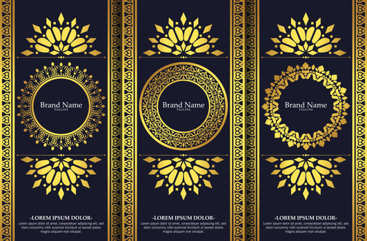 Luxury ornament greeting card vector template