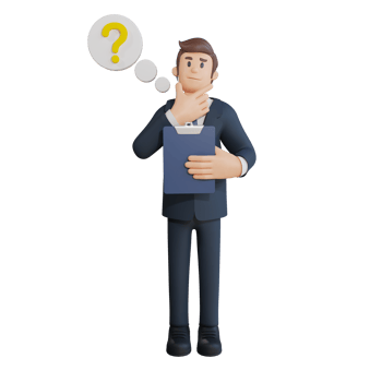 Businessman is thinking and wondering character 3d character illustration png