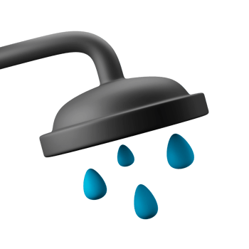 cold shower habit bathroom 3d icon illustration png