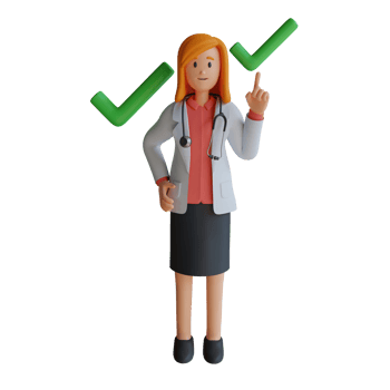 3d female doctor character design illustration png
