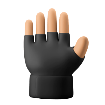 black fingerless hand glove 3d icon illustration png