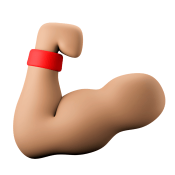 strong muscular arm bodybuilding symbol 3d icon illustration png