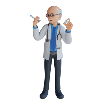 3d male senior doctor character design illustration png