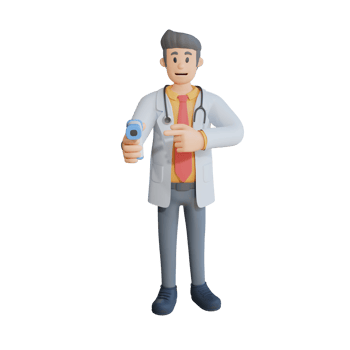 3d male doctor character design illustration png