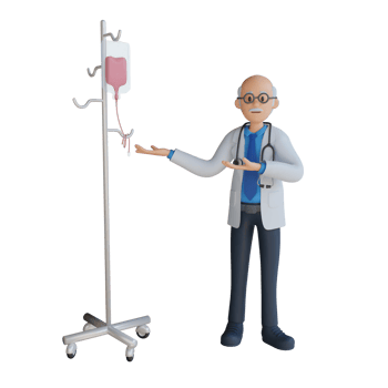 3d male senior doctor character design illustration png