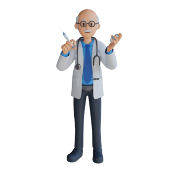 3d male senior doctor character design illustration png
