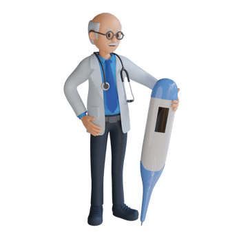 3d male senior doctor character design illustration png
