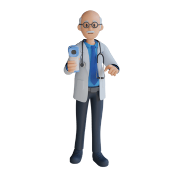 3d male senior doctor character design illustration png