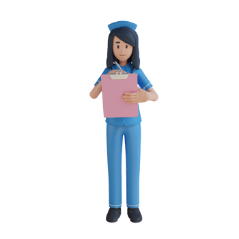 Nurse notes on the board notes 3D Character illustration png