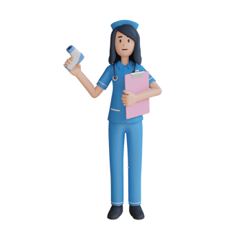 Nurse holding the thermogun 3d character illustration png