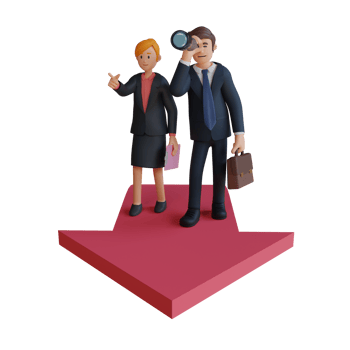 Businessman and women are looking for ideas for companies character 3d character illustration png