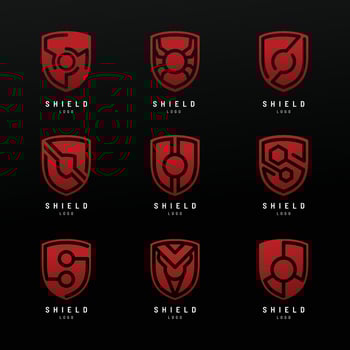 Red Shield Logo Set vector