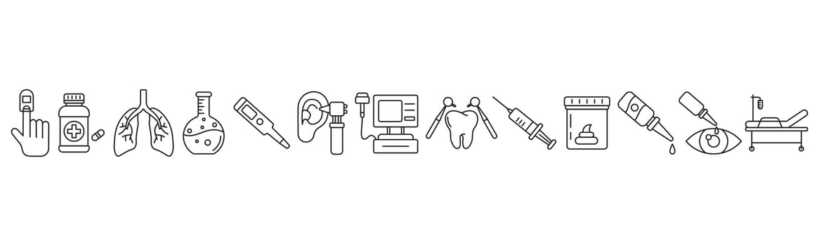 Medicine line art icon set design template vector illustration