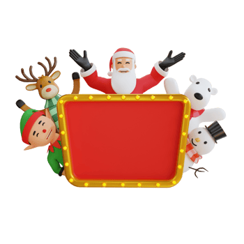 Santa claus mascot 3d character illustration happy png