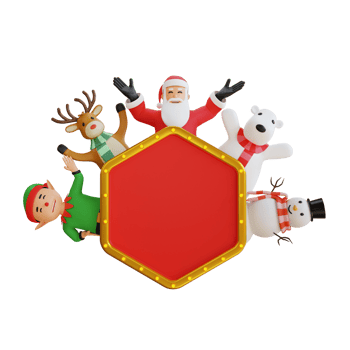 Santa claus mascot 3d character illustration happy png