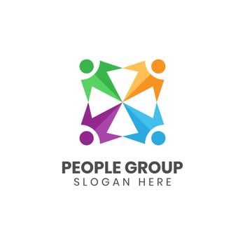 People group human logo element, together family unity logo icon symbol for Global Community vector