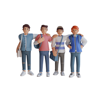Boy back to school mascot 3d character illustration happy png
